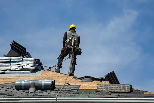 Professional Gutter Installation technician working in Lane, KS